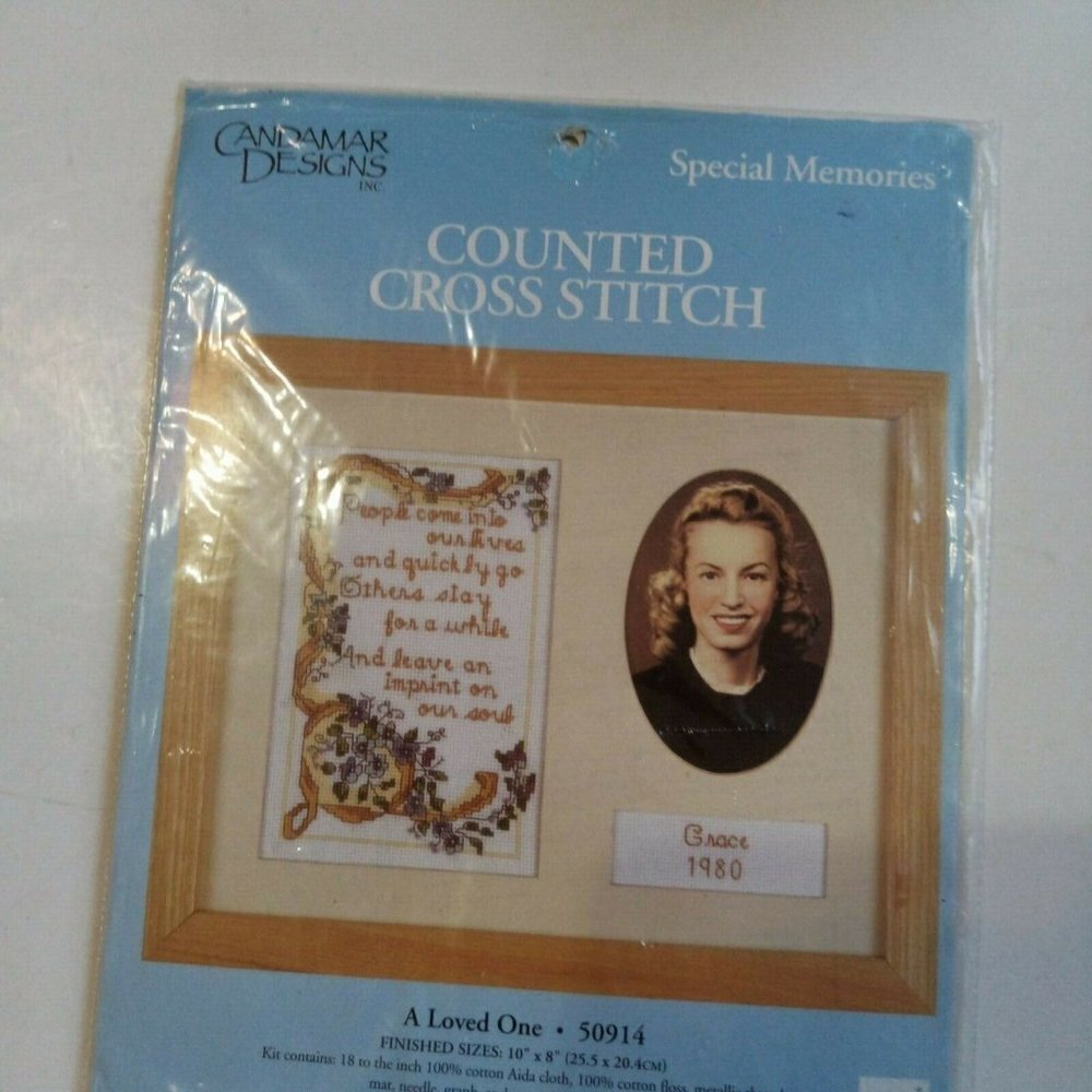 Candamar Designs A Loved One Counted‎ Cross Stitch Kit 50914 Memorial Photo 10x8